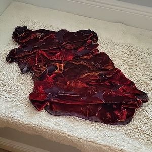 $5 SALE Women's Velour Semi-Sheer Flora Print Pattern Scarf